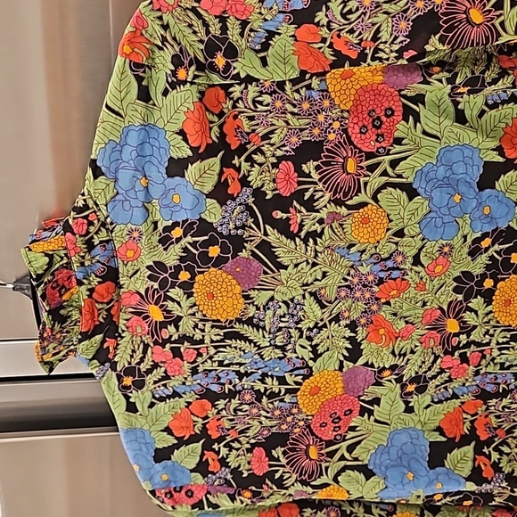 💕MILLE RESORT & TRAVEL ANTHROPOLOGIE💕 Blair Blouse ~ Tie Neck Green Motif XS - Picture 10 of 14